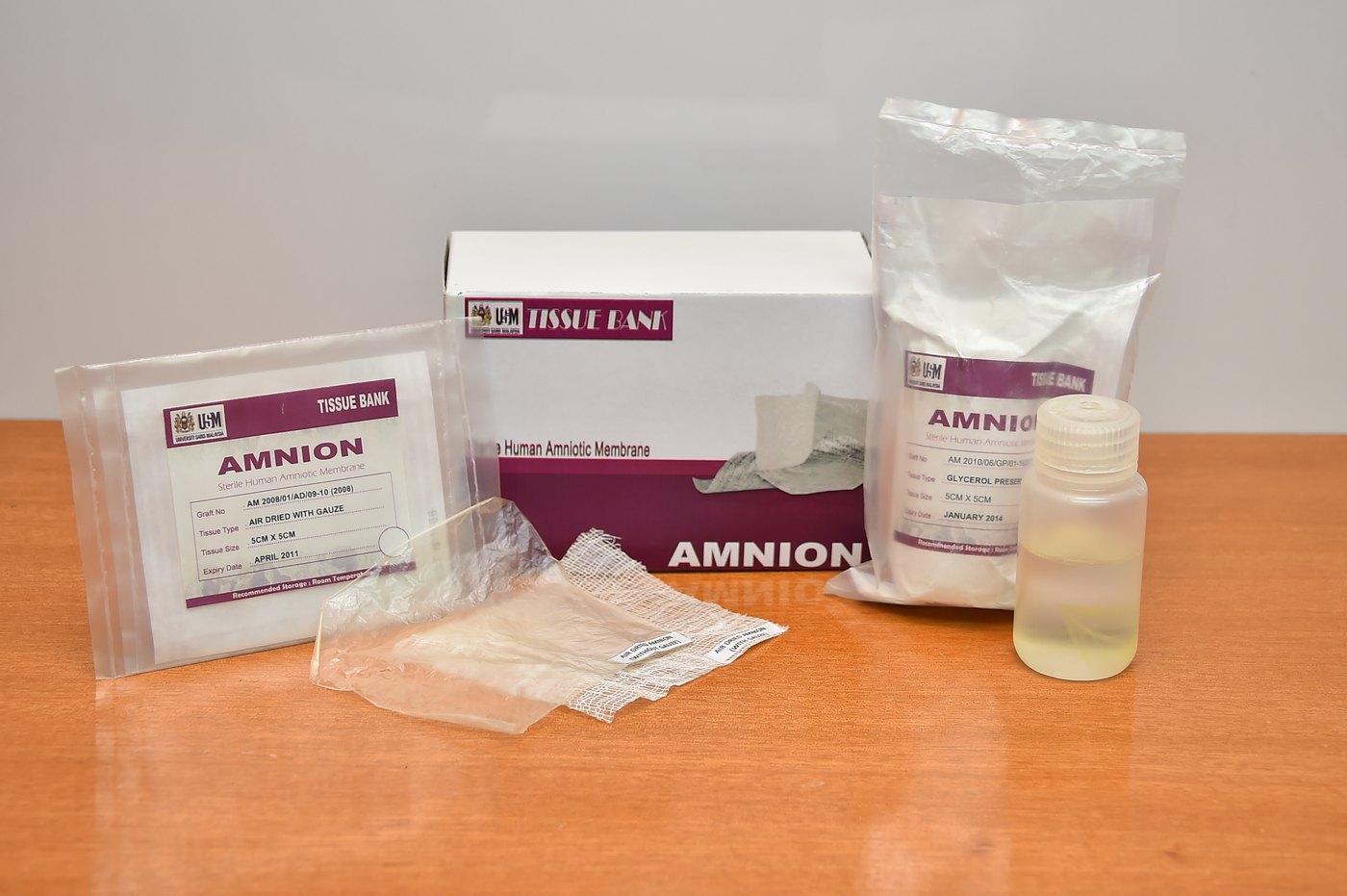 Packed amnion products