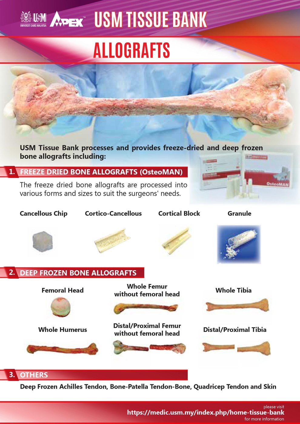 USM Tissue Bank allograft brochure