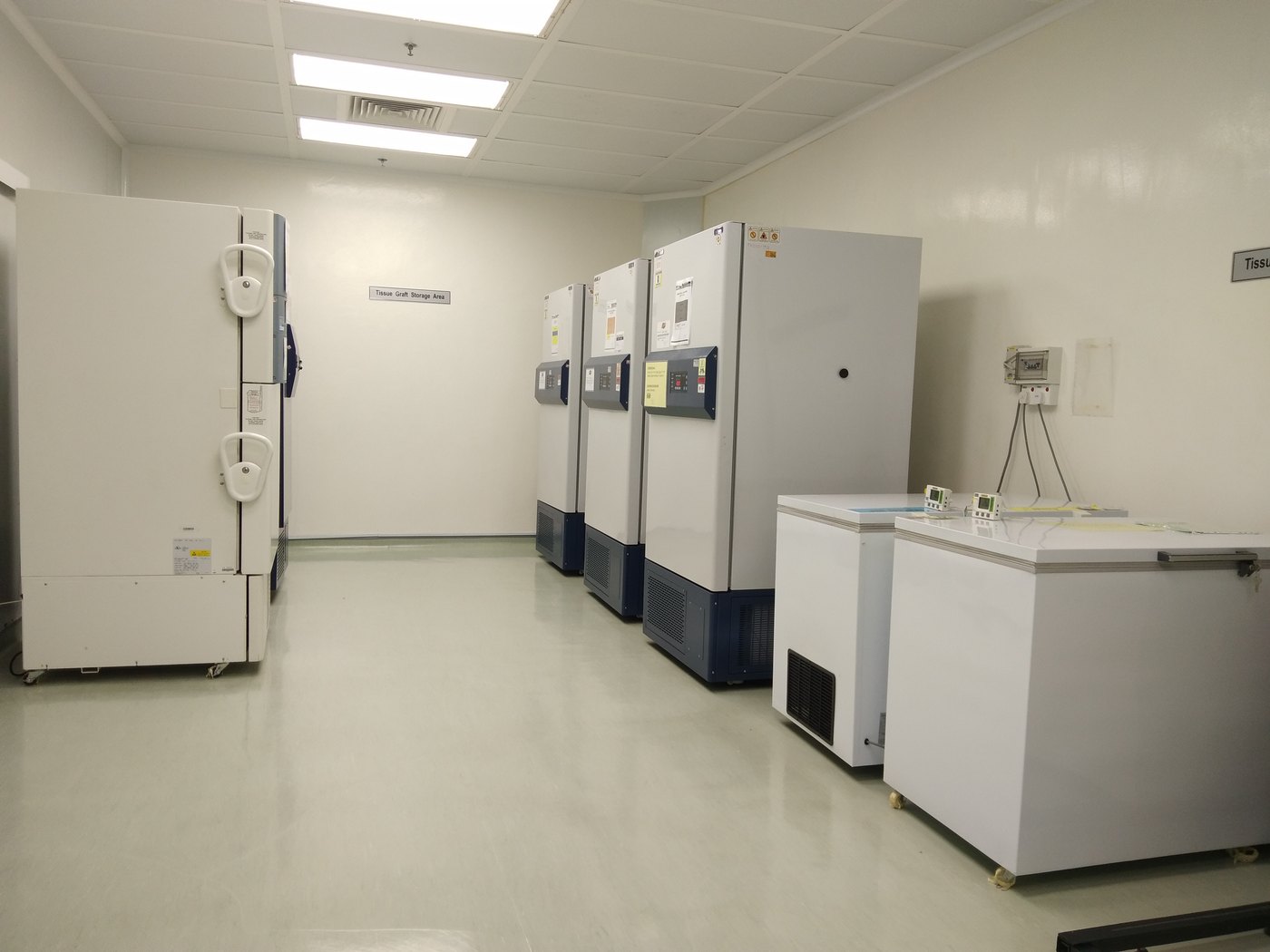 Deep freezers in the storage area